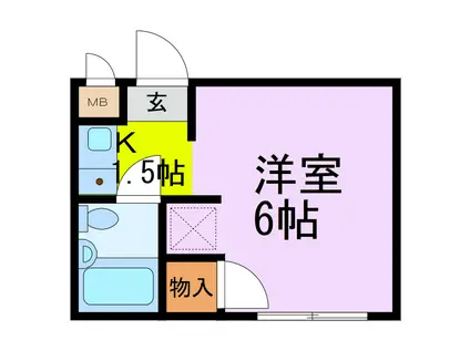 ヴィラージュ羽生(1K/3階)の間取り写真