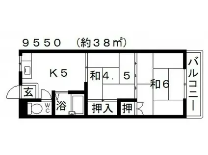 高橋マンション(2DK/2階)の間取り写真