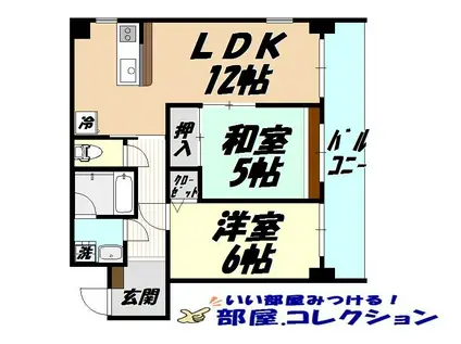 メゾンコガネ(2LDK/3階)の間取り写真