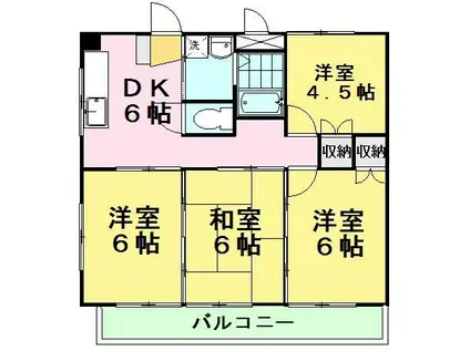 グリーンピア塚野目(4DK/4階)の間取り写真