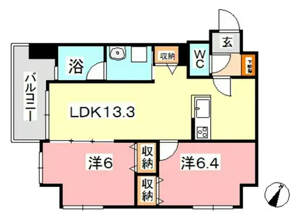 COCO川西町(2LDK/8階)の間取り写真
