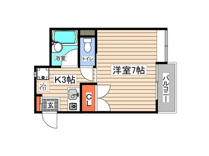 メゾン祇園ヶ丘(1K/1階)の間取り写真