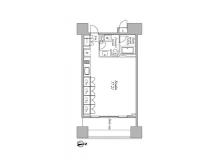 レジディア芝浦KAIGAN(ワンルーム/2階)の間取り写真