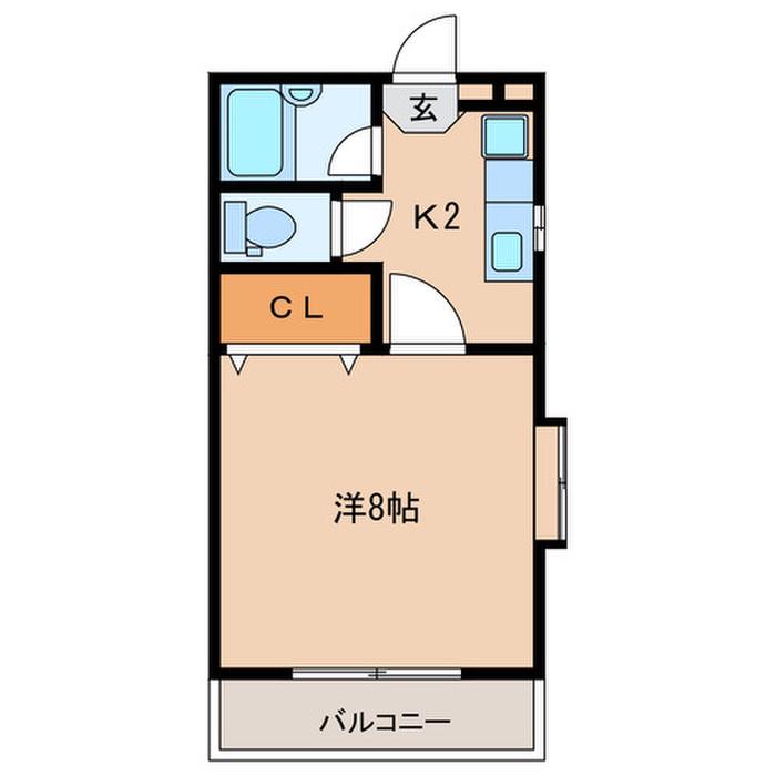 ベタニヤハウス(1K/2階)の間取り写真