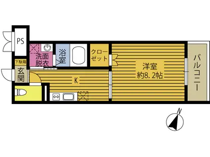 Tフォレスト新別府(1K/3階)の間取り写真