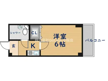 リブスペース上小阪(ワンルーム/1階)の間取り写真