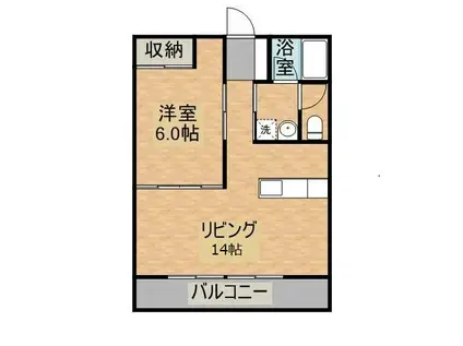 金田マンションゆきら A棟(1LDK/2階)の間取り写真