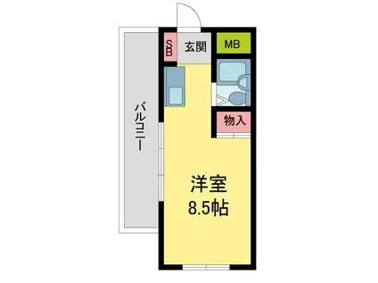 レッドサン・イケヤIII(ワンルーム/3階)の間取り写真