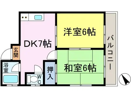 昌永ビル(2DK/3階)の間取り写真