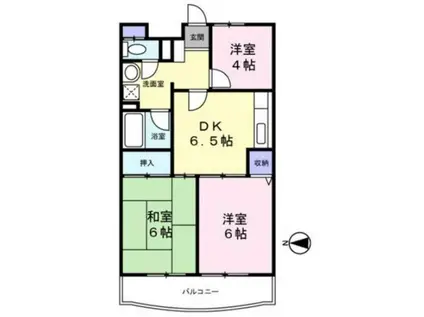 フルール三神三番館(3DK/6階)の間取り写真