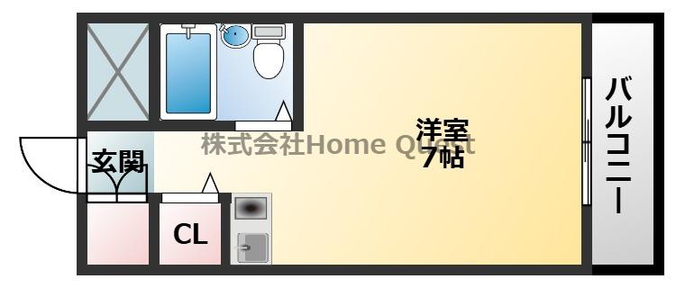 ソルトバレイ(ワンルーム/2階)の間取り写真
