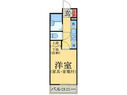 LP蘇我加藤III(1K/2階)の間取り写真