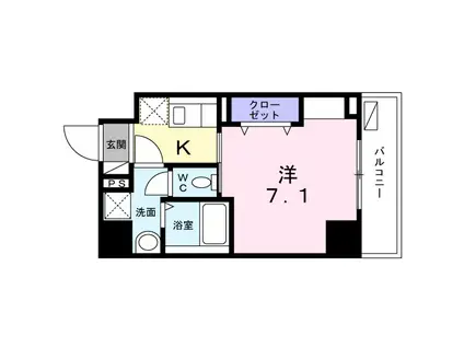 スアヴィス平塚宝町(1K/2階)の間取り写真