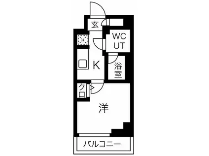 クラリッサ横浜ロッソ(1K/2階)の間取り写真