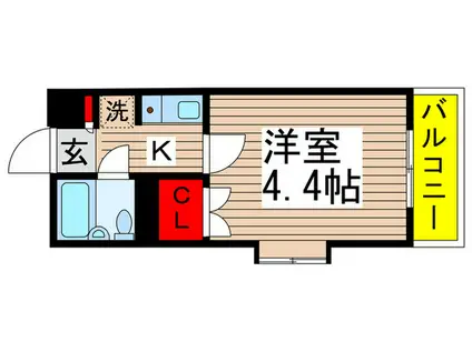 サンノーブル勝田台(1K/1階)の間取り写真
