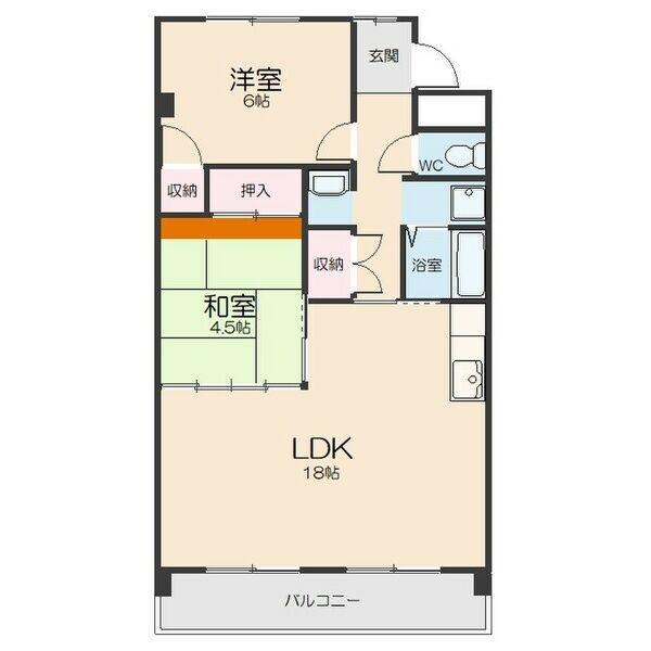 ヒルハイツ桃山(2LDK/3階)の間取り写真