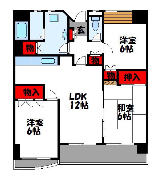 ステーション95(3LDK/4階)の間取り写真