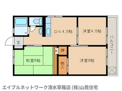 塩澤ハイツA棟(3DK/1階)の間取り写真