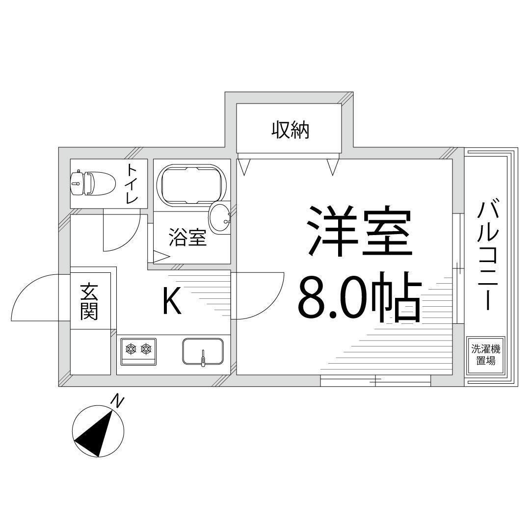 頼安コーポ(1K/2階)の間取り写真