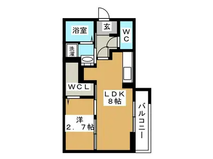 コラージュくりた(1LDK/2階)の間取り写真