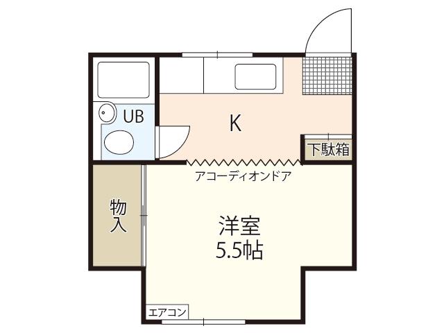 ハイム安東(1K/2階)の間取り写真