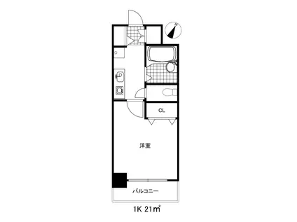 オーロラコート兵庫駅前(1K/8階)の間取り写真