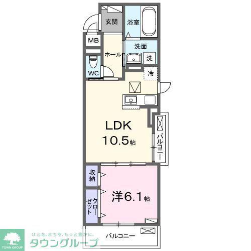 クラール(1LDK/1階)の間取り写真