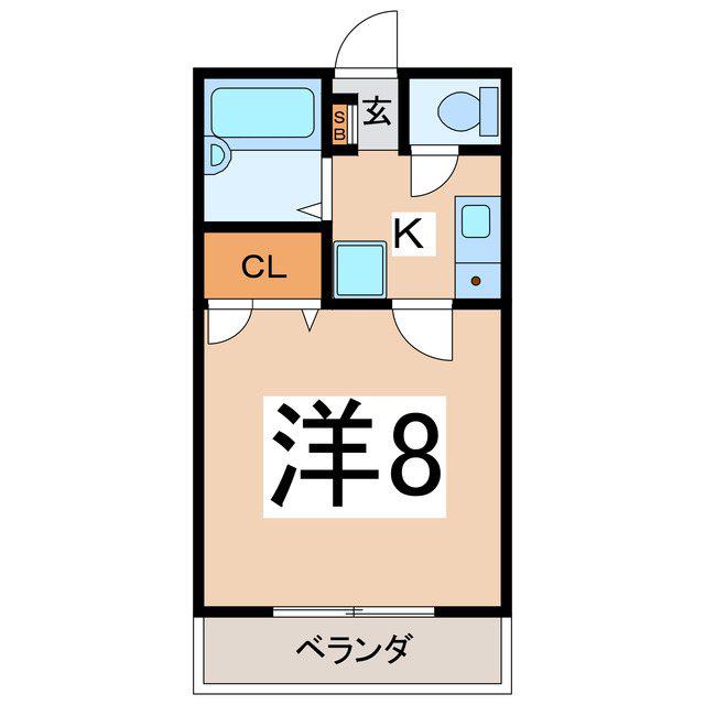 ドミーフリーデイ(1K/2階)の間取り写真