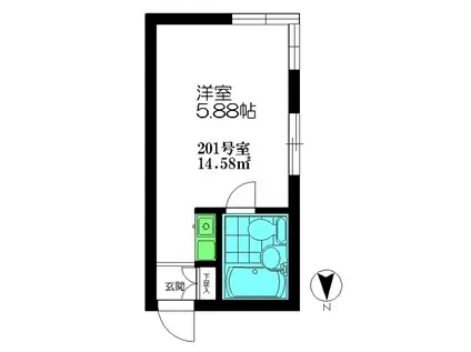 ホワイトハイツ白山(ワンルーム/2階)の間取り写真