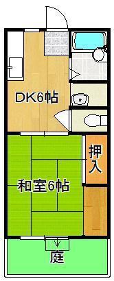 シティライフ知古D(1DK/1階)の間取り写真