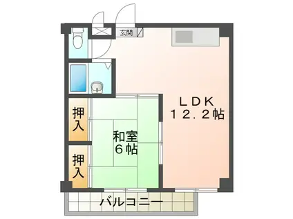 セオ・コート潤和(1LDK/5階)の間取り写真