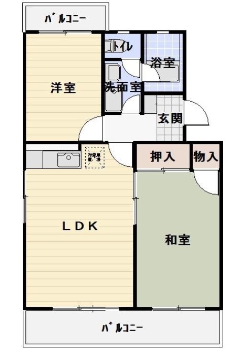 ヴィブレ鷲巣(2LDK/2階)の間取り写真