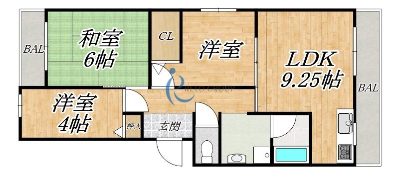 ファーストレジデンス平野(3LDK/4階)の間取り写真