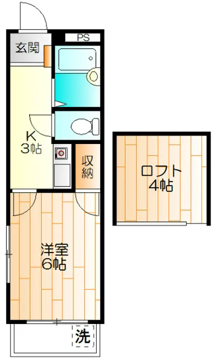 レオパレス綱島第4 2階階 間取り