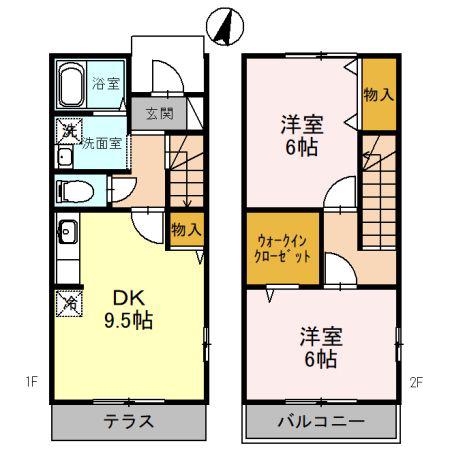 アネックス壱・弐番館(2DK/1階)の間取り写真