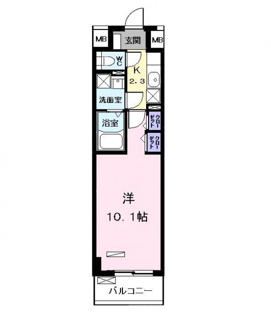 BRIO 名南(1K/10階)の間取り写真