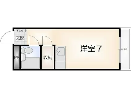 ＪＲ牟岐線 阿波富田駅 徒歩20分 3階建 築39年(ワンルーム/3階)の間取り写真