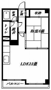 第一ニッケンハイツ 403号(1LDK/4階)の間取り写真