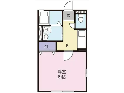 メゾンカナメ(1K/1階)の間取り写真