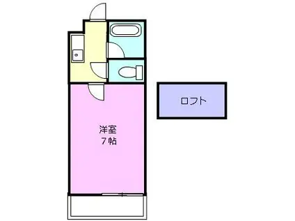 マリオ一身田 A(1K/2階)の間取り写真