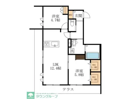 EDEL MAISON(2LDK/1階)の間取り写真