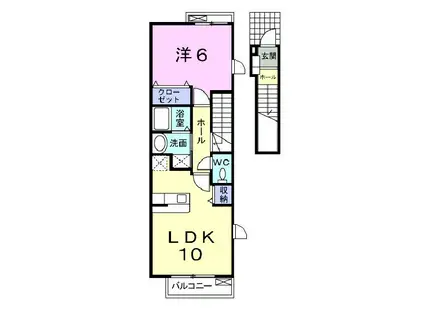 アフェクトII-A(1LDK/2階)の間取り写真