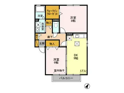 セピアコートII(2DK/1階)の間取り写真