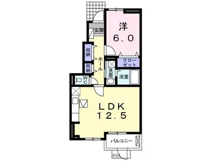 ランドマーク桜井II(1LDK/1階)の間取り写真