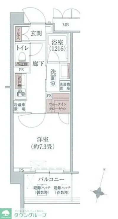 リージア経堂テラスガーデン 1階階 間取り