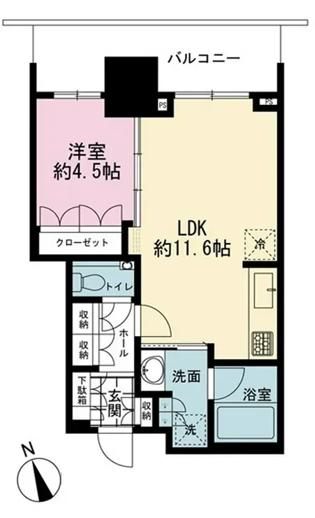 ブランズタワー芝浦 14階階 間取り