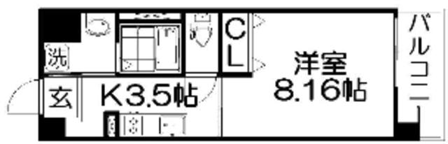 GLUCK BLD(1K/2階)の間取り写真