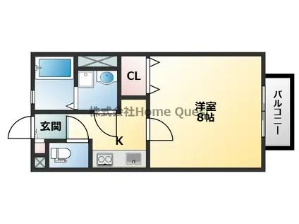 ウエストヒル開生(1K/1階)の間取り写真