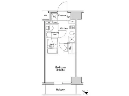 プラウドフラット森下(1K/7階)の間取り写真