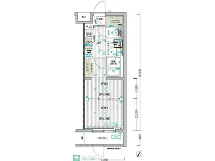 ブライズ堀切菖蒲園(1K/1階)の間取り写真